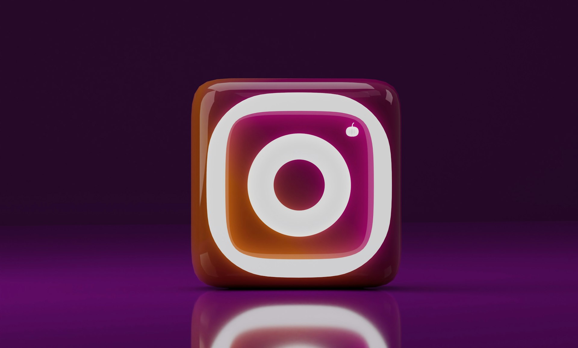 A purple and white instagram icon on a purple background